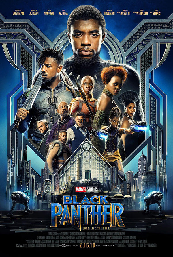 Front view of Black Panther graphic t-shirt showcasing vibrant colors and design.