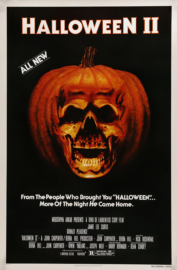 Adult wearing Halloween II scary costume at a Halloween party