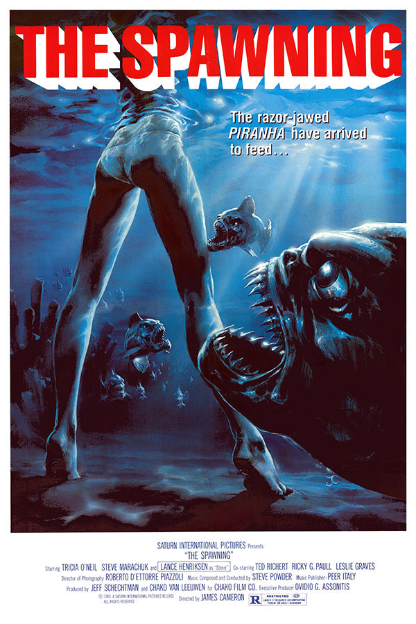 Piranha II action figure in satin finish displayed on a shelf.