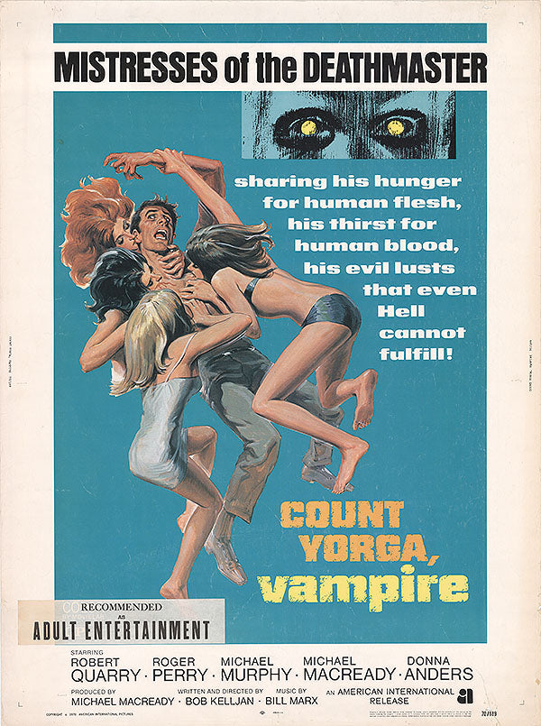 Count Yorga vampire sticker showcased on a collector's notebook, highlighting its vintage design and minor wear.