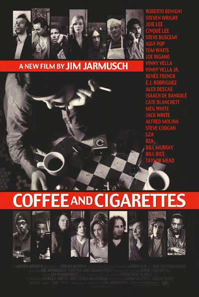 Scene from Coffee and Cigarettes showcasing classic dialogue