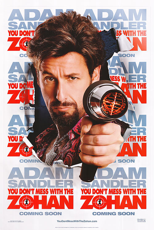Scene from You Don't Mess With The Zohan showing Adam Sandler in action as a hairstylist.
