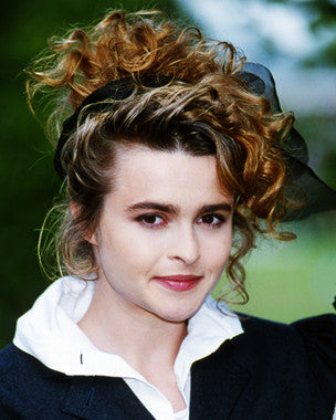 Close-up of Helena Bonham Carter autographed photo with signature visible