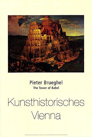 Detailed view of Pieter Brueghel's Tower of Babel painting highlighting its unique architecture.