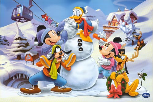 Close-up of the Disney snowman decoration showcasing its vibrant colors and festive details.