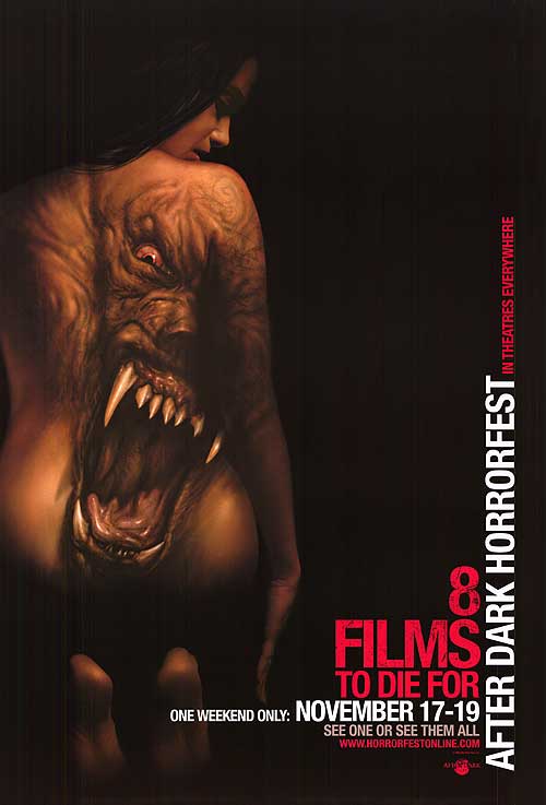 Dark horror movie poster with a mysterious figure for scary movies collection