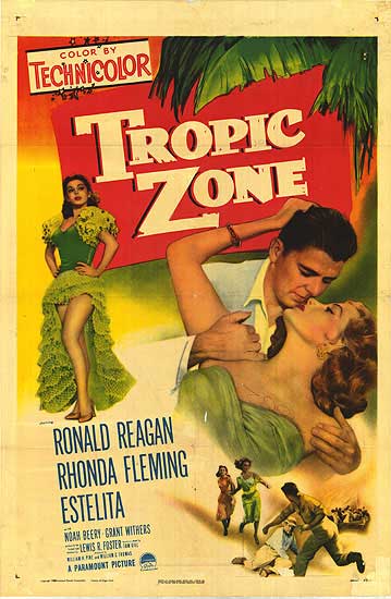 Close-up of Tropic Zone wall art with tropical leaves and vibrant colors