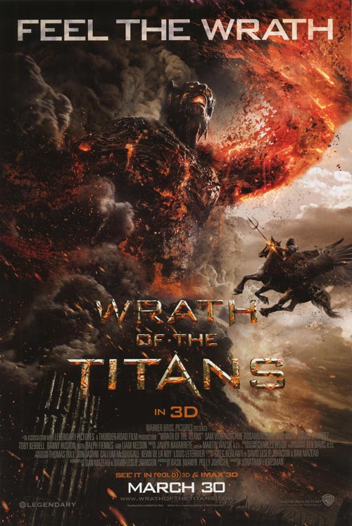 Wrath of the Titans game cover featuring mythological gods and monsters