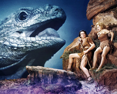 Victor Mature portraying a heroic character in One Million B.C.