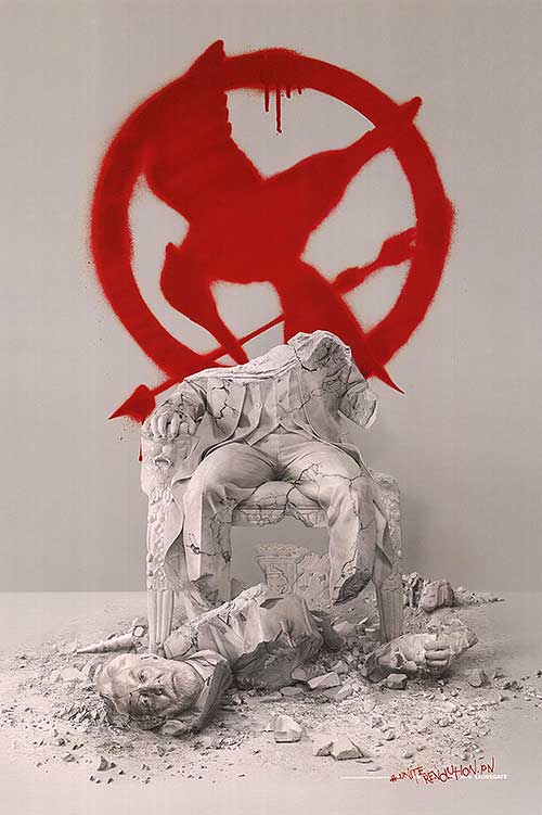 Close-up view of the Mockingjay statue highlighting intricate details.