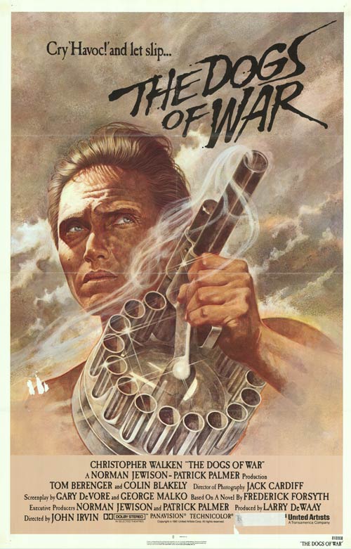 Dogs of War collectible card with pin holes and paper loss, vintage war-themed game piece