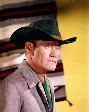 Close-up of Chuck Connors signed photo showcasing his iconic role.