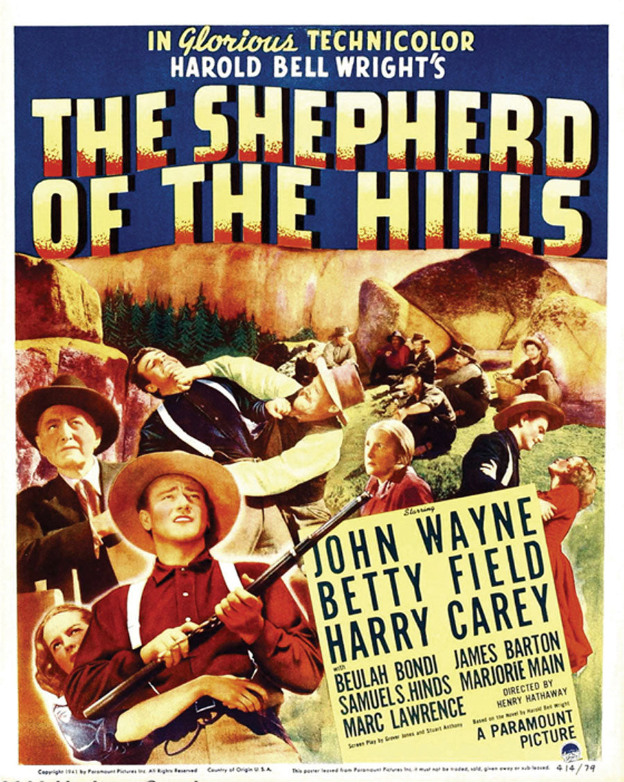 Framed giclee print of the Shepherd of the Hills, beautifully displayed in a modern living room.