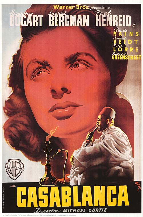 Front cover of Casablanca Spanish Blu-ray collector's edition with vintage poster artwork