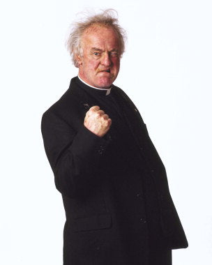 Cover art of Father Ted DVD box set featuring main characters.