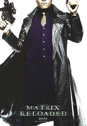 Morpheus action figure posed with iconic costume details from The Matrix Reloaded