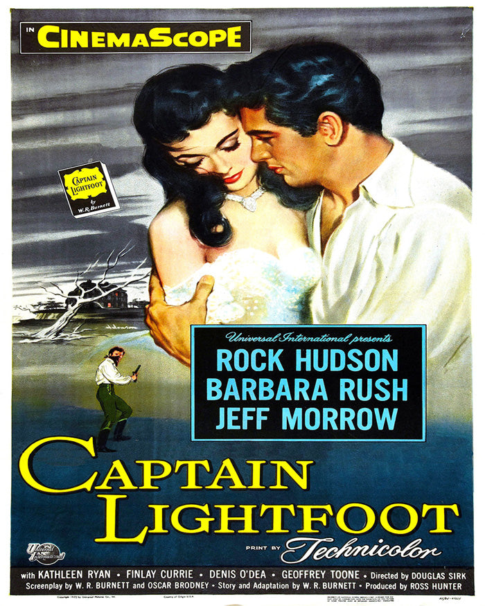 Framed Captain Lightfoot giclee print hanging above a vintage console
