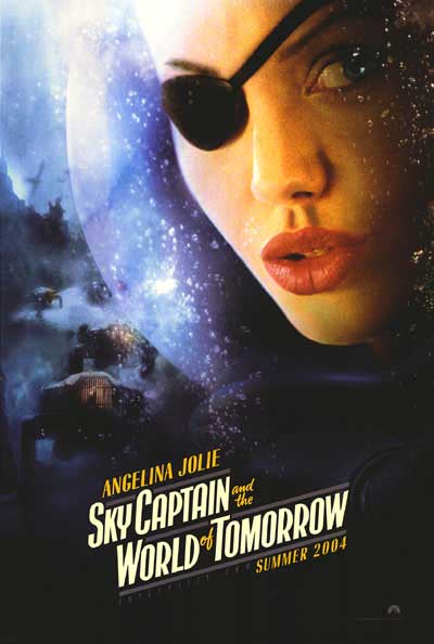 Sky Captain And The World Of Tomorrow DVD cover featuring Angelina Jolie in action.