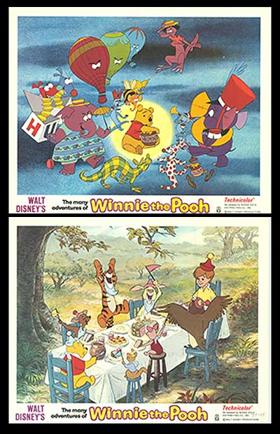 Close-up of Winnie the Pooh storybook set for children, featuring colorful illustrations and classic tales