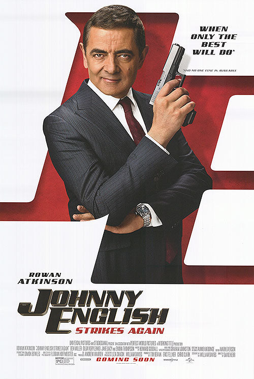Johnny English in a comedic spy scene, showcasing his clumsy antics.