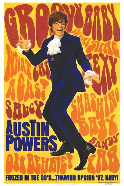 Austin Powers DVD cover featuring Mike Myers as Austin Powers