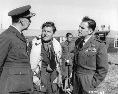 Close-up of a Kenneth More signed photo showcasing his signature.