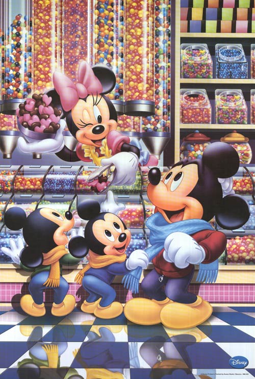 Assorted Disney candy in colorful packaging for kids' parties