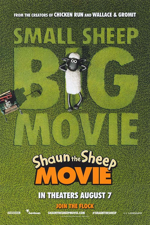 Shaun the Sheep Movie plush toy in vibrant colors on a shelf.