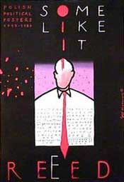 Vintage Polish political poster from 1945-1989 showcasing Cold War era propaganda