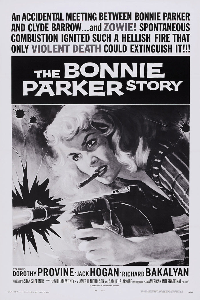 Close-up of Bonnie Parker art print on Giclee canvas wall art