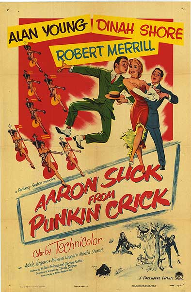 Aaron Slick from Punkin Crick DVD cover showcasing Dinah Shore's vibrant performance.