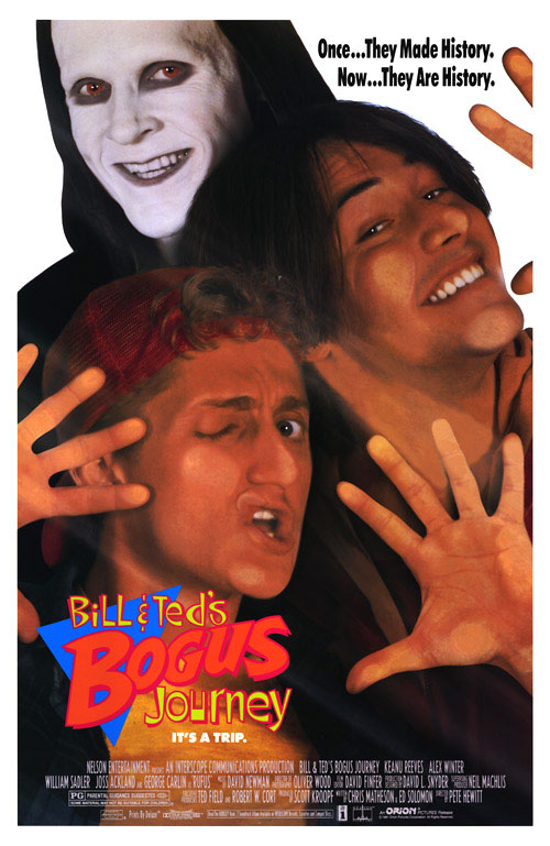 Front view of Bill and Ted's Bogus Journey DVD case with vibrant cover art