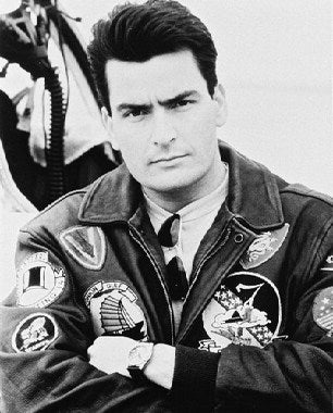 Hot Shots! Charlie Sheen movie poster showcasing iconic scenes