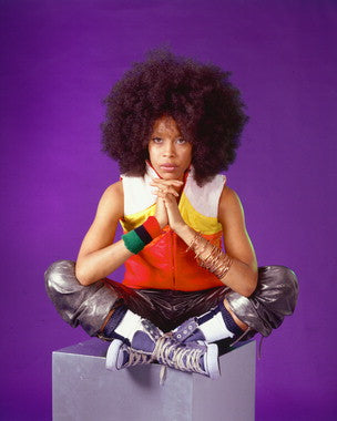 Erykah Badu vinyl record displayed on a turntable, showcasing her album cover