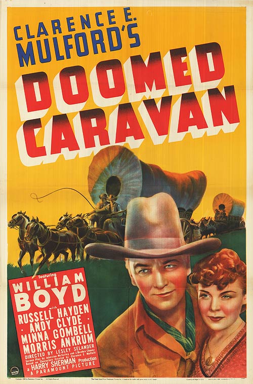 Doomed Caravan DVD cover featuring Hopalong Cassidy in action.