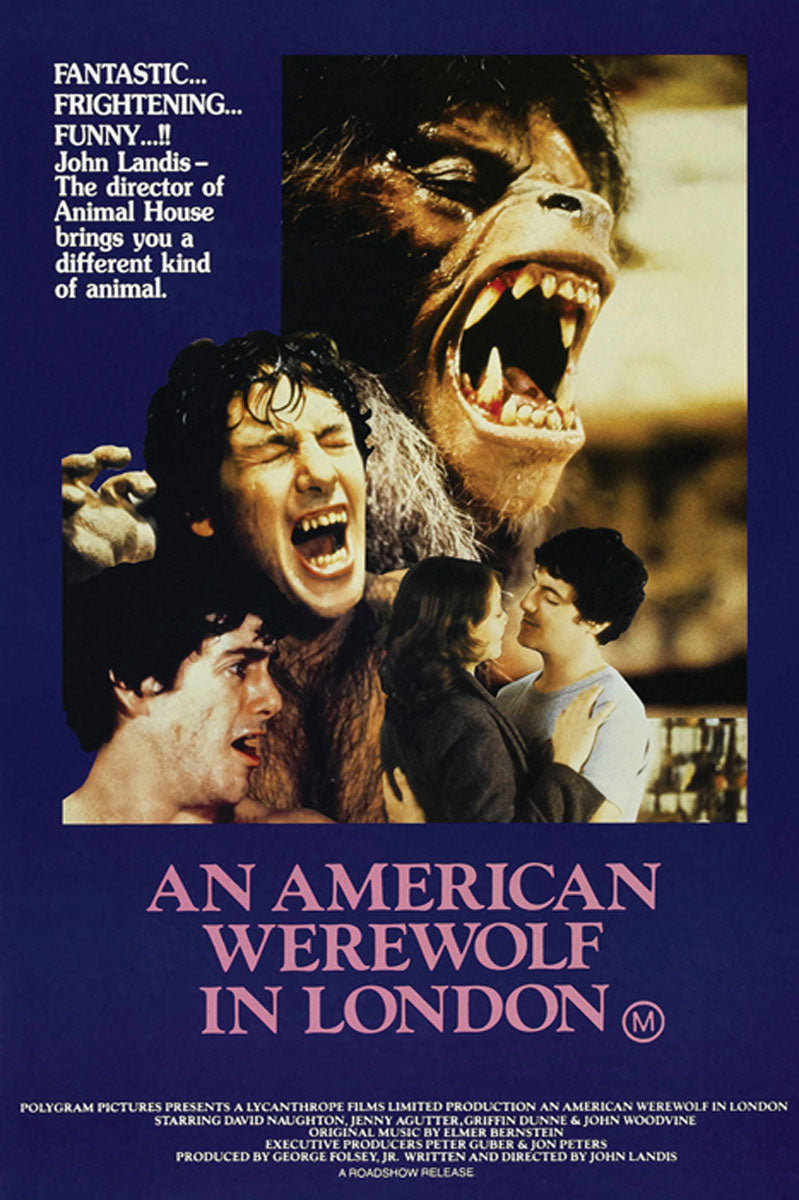 Giclee art print of American Werewolf In London displayed in a modern living room.