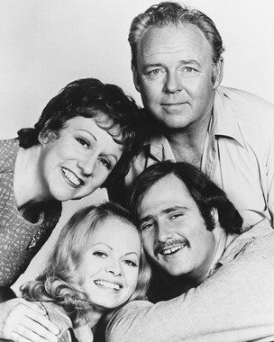 Front view of All in the Family classic sitcoms DVD collection with colorful cover art
