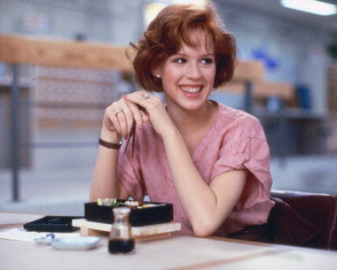Front view of the Breakfast Club poster with Molly Ringwald in center pose, great for 80s memorabilia fans