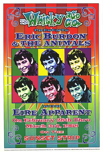 Eric Burdon captivating the audience with his powerful voice during a live performance.