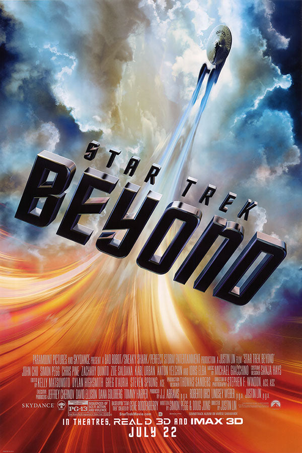 Star Trek Beyond movie poster featuring the main cast in action.