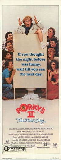 Porky's II DVD cover featuring retro 80s design and cult classic film branding
