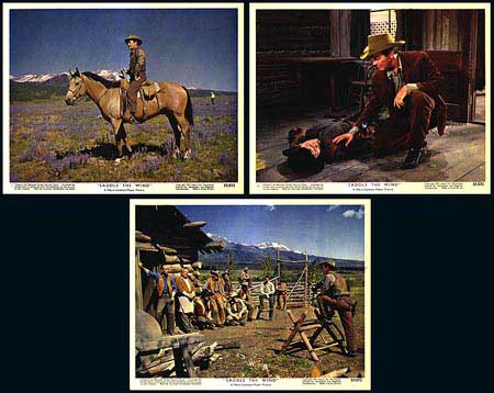 Close-up of Saddle the Wind western DVD cover featuring Robert Taylor