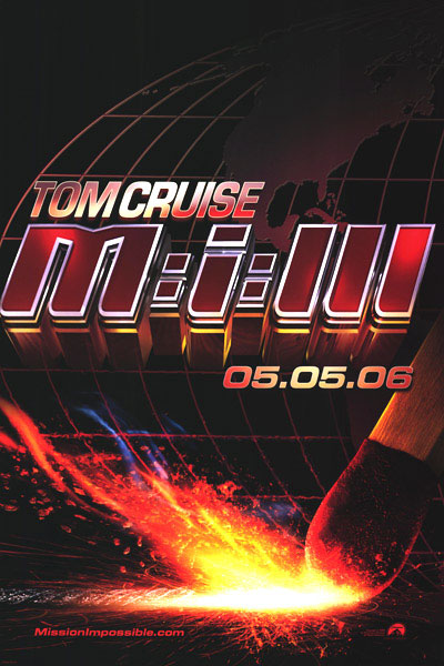 Tom Cruise in Mission Impossible III performing a stunt