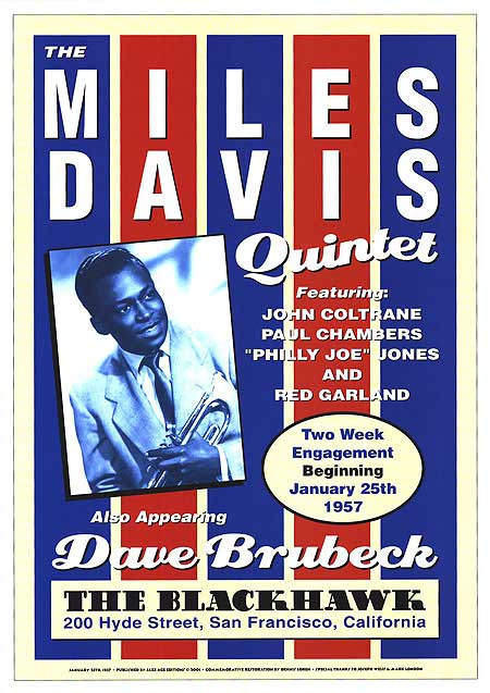 Miles Davis jazz concert performance on stage with vibrant lighting