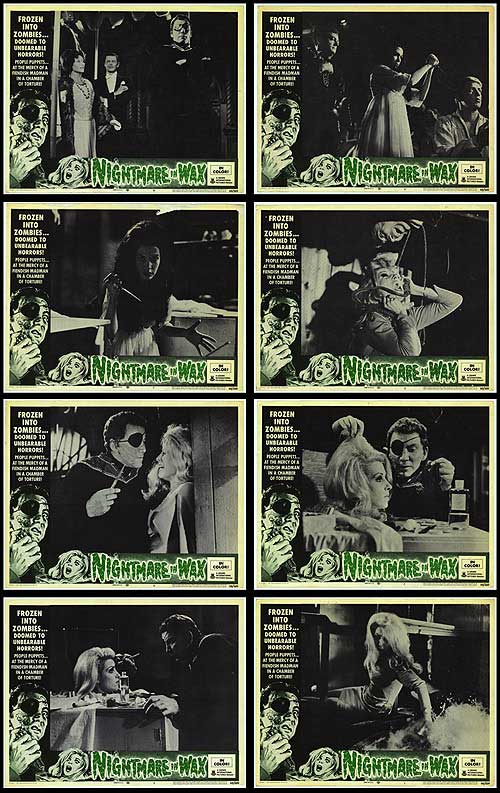 Set of 8 haunting wax figures for Halloween decorations.