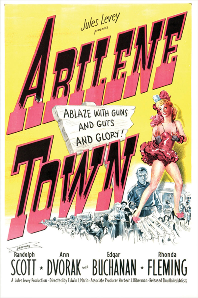 Abilene Town fine art print displayed in a modern living room setting.