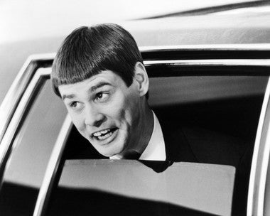 Jim Carrey performing in a comedy movie, showcasing his signature humor.