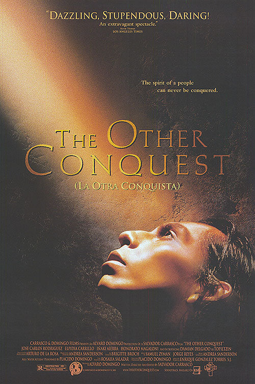 La Otra Conquista DVD cover featuring dramatic scenes from the film