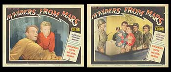 Martian Invasion Alien Toy Set showcasing two figures with slight tears and stains.