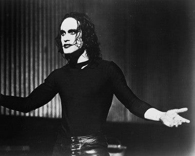Brandon Lee Crow action figure from the front, capturing its detailed craftsmanship.
